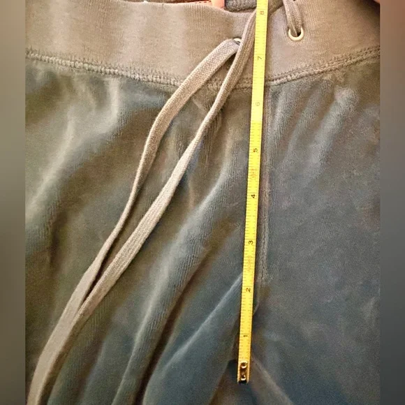 Juicy Couture dark teal wide-leg velour track pants - Picture 3 of 6